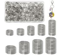 200 Piezas Anillas Llaveros, 20 mm y 25 mm Argollas para Llaveros de Acero Inoxidable, Anillos de Metal Cadena para Organización de Llaves del Hogar y Fabricación de Manualidades