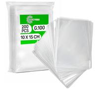 200 Piezas Bolsa Transparente 10 x 15 cm PE - Food Safe - Bolsa Cristal para Chuches Comunion Alimentos Galletas - Espesor 0,025 mm G.100 - ONIX TECH
