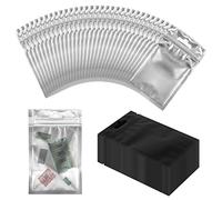 200 Piezas Bolsas Herméticas a Prueba de Olores, Bolsa Plana de Papel Aluminio Bolsa con Cierre a Prueba de Olor Resellable para Almacenaje de Alimentos y Favores de Fiesta - 4.6 x 3 inch