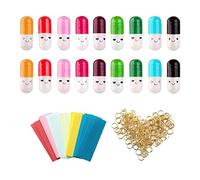 200 Piezas Cápsula de Mensaje Cápsula de la Amistad Cápsulas Kawaii Píldoras con Caras Sonrientes Píldora (Color Aleatorio)