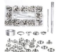200 Piezas Corchetes de Presión Tornillo, Botones de Presion 15MM Kit de Cierres a Presión de Metálico Snap Button Kit para Bolsos, Jeans, Ropa, Tela