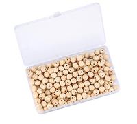 200 Piezas Cuentas de Madera, Bolas de Madera Redondas con Agujero, Abalorios de Maderas Natural para Manualidades Decoraciones Macrame - 12mm