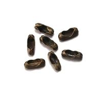 200 piezas de 2,4/3,2/4/4,5 mm, cierres de conector de cadena de bolas de oro, cuentas de extremo, suministros de tono de engarce para la fabricación de hallazgos de joyería, bronce antiguo, 2,0 mm