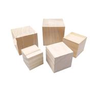 200 piezas de 2 cm mini bloques cuadrados madera sin terminar, cubos maciza for hacer rompecabezas, construir modelos y manualidades Para Manualidades Y Tallado