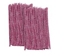 200 piezas de 30 cm x 6 mm de purpurina fina para limpiar tuberías de oropel tallos de felpilla para manualidades, palos de felpilla flexibles y creativos limpiadores de tuberías, color rosa