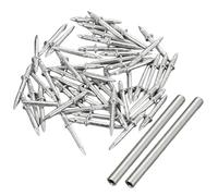 200 piezas de clavos sin costuras de hilo de rodapié de doble cabeza, clavos de doble cabeza que no dejan marcas con 2 herramientas de funda específica para, tornillos de seguridad invisible