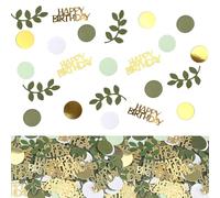 200 piezas de confeti con purpurina para mesa de cumpleaños, confeti de puntos redondos con temática de amor, confeti de papel verde dorado, confeti de mesa con puntos de chispas de confeti verde