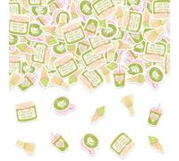 200 piezas de confeti con temática de matcha, decoración de fiesta para amantes del matcha, té verde japonés, decoración de mesa para Matcha Bach, fin de semana, despedida de soltera, suministros para