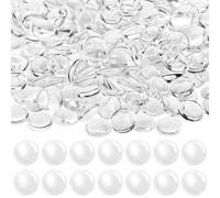 200 piezas de cristal transparente redondo cabujones Crystal Clear parte trasera plana cúpula portalámparas DIY 12 mm
