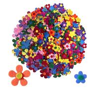 200 piezas de flores de fieltro coloridas, pegatinas para parches, flores de fieltro hechas a mano, decoración de flores de tela, apliques de fieltro para manualidades, manualidades