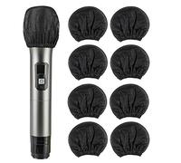 200 piezas de funda de micrófono desechable para micrófono de mano no tejido protector para sala de grabación, KTV y cualquier ambiente compartido (negro)