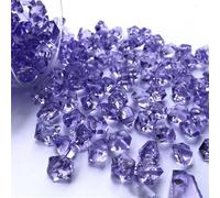 200 piezas de gemas de cristal acrílico, piedras de hielo trituradas para decoración de peceras de acuario, juguete artesanal, morado