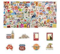 200 Piezas De Pegatinas De Graffiti De Viaje, Pegatinas Decorativas Impermeables, Pegatinas Retro, Se Pueden Usar para Decorar Equipaje, Cuadernos, Patinetas Y Botellas De Agua