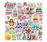 200 piezas de pegatinas de vinilo de Cumpleaños, Regalos para los niños adolescentes, adultos, Stickers para portátiles, guitarras, maletas, equipajes, coches y bicicletas