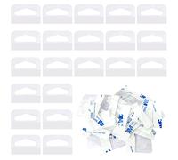 200 piezas de pestañas colgantes adhesivas transparentes, etiquetas adhesivas fuertes para exhibición, pestañas colgantes con orificio de ranura, etiquetas colgantes adhesivas de plástico