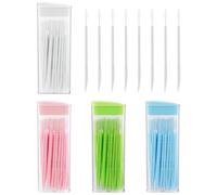 200 Piezas De Plástico De Doble Cabeza Hilo Dental Palillos Interdentales Cepillo Palillos De Dientes Herramienta De Limpieza De Dientes Palillos De Dientes Dentales Portátiles para El Cuidado Bucal