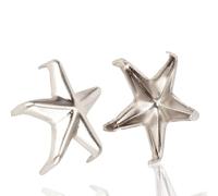 200 piezas de remaches de estrella, remaches de garra de estrella, clavos de presión manual para bricolaje, artesanía de cuero, ropa, chaquetas, cinturones, 10 mm(plata)