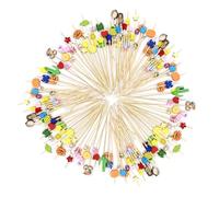 200 Piezas De Selecciones De Frutas, Lindos Palillos De Dientes De Dibujos Animados, Brochetas Para Picar, Brochetas De Cóctel, Adecuadas Para Fiestas