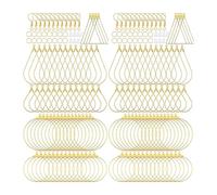 200 piezas de sujetadores de oreja de bronce variados, gota elipsoidal trilateral, materiales redondos para hacer joyas, factores artesanales, aretes redondos de lágrima elipsoidales trilaterales