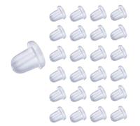 200 piezas de topes de seguridad para pendientes de goma transparente, 3 x 2,5 mm, parte trasera de mariposa, tuercas (parte trasera de bala, 200 unidades)