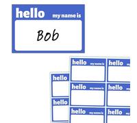 200 Piezas - Hello My Name Is Stickers, Pegatinas Name Tags - 75 x 50 mm, Azul