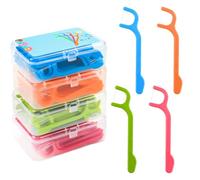 200 Piezas Hilos Dentales Niños, Palillos de Hilo Dental, Hilo Dental Con Mango, en 4 Colores, Hilo Dental sin Encerar, Antideslizante, Floss Hilo Dental para Espacios Estrechos