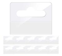 200 Piezas Hoja Colgante Adhesiva Transparente de Plástico con Orificios Ranurados Colgador Adhesivo Autoadhesivo para Artículos de Venta Tienda Exhibición Minorista (4,5 × 3,5 cm)