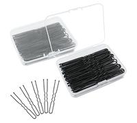 200 Piezas Horquillas en Forma de U 7cm Largo con 2 Cajas, Horquillas para El Pelo, Horquillas Moño, Metal Alfileres Moños, Horquillas de Clips para Mujeres y Niñas (Negro)