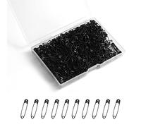 200 Piezas Imperdibles de Seguridad, 32mm Imperdibles Negros Alfileres de Seguridad de Metal Safety Pins para Arte Manualidades Ropa Costura Fabricación de Joyas