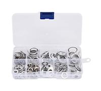 200 piezas Juego de arandelas planas Juego de arandelas de tornillo de aluminio Junta de compresión Anillos de retención Componentes de hardware de fijación industrial para mantenimiento eléctrico