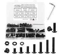 200 Piezas Juego de Tornillo y Tuercas y Arandelas M6 Tornillos Torx Cabeza Redonda, Tornillos de Máquina Cabeza Alomada, Métricos Rosca Completa Acero al carbono 10.9 Negro con 1 T30 llave.