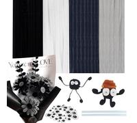 200 Piezas Limpiapipas manualidades, 4 colores Pipa limpiadores，Limpiapipas Chenilla decorativos Negro-Gris,Limpia Pipas ，Limpiador de Pipas,Pipe Cleaners chenilla y Decoración del Hogar DIY