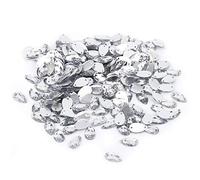 200 piezas mixtas de diamantes de imitación AB en forma de lágrima para coser en lentejuelas planas con doble agujero para manualidades y decoración de ropa (blanco)