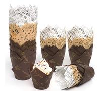 200 Piezas Moldes Magdalenas Papel, Antiadherente & Sin Blanquear,Papel MagdalenasTamaño Estándar Para Boda/Fiesta/Cumpleaños/Navidad (Marrón oscuro)