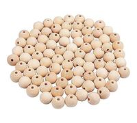 200 Piezas Natural Madera Abalorios, Natural Redondas Abalorios, Decorativas Madera Abalorios, para las Decoraciones Hechas a Mano de Bricolaje Joyería Artesanal Haciendo(10 mm)