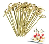 200 Piezas Palillos De Bambú Con Nudo, Pinchos De Madera Natural Con Nudo Decorativo,BambúDe Madera Palillos Para Fiestas CanapéS Catering Barbacoa Boda