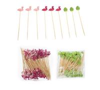 200 Piezas Palillos de Cóctel Palillos para Aperitivos Palitos de Madera para Bebidas, Alimentos, Frutas, Postres, Suministros de Fiesta, Bar, Cumpleaños, Cócteles, Pasteles, Barbacoas