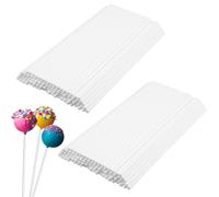 200 Piezas Palitos para Cake Pops, 15 cm Palitos de Papel para Piruletas, Lollipop Sticks Blanco, Palitos de Piruleta, Palos para Cake Pops para Hacer Piruletas, Dulces Arcoiris, Pasteles, Chocolates