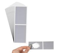 200 Piezas Pegatinas Rasca y Gana, Fleymu 50 x 70 mm Grande pegatinas rasca Adhesivo, Pegatinas Gris, Rectángulo Etiquetas Rasca, Rasca y Gana Personalizado, Ideal para Vales, Regalos, Navidad