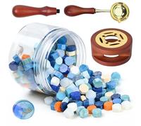 200 Piezas Perlas de Cera, Kit de Lacre para Sellos con Cuchara para Derretir & Calentador de Cera, para Invitaciones, Tarjetas, Sobres, Paquetes de Vino, Envoltorios De Regalo