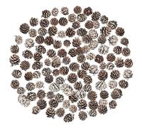 200 Piezas Piñas navideño Mini Conos de Pino Naturales Conos de Pino de Acción de Gracias Piñas de Navidad para el hogar Manualidades de bricolaje Árbol de Navidad Decoración de otoño invierno, Blanco