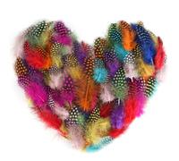 200 Piezas Plumas De Colores, 4,5-10cm Plumas Manualidades Moteadas para Pendientes DIY, Bodas, Atrapasueños, para Tocados, Pascua