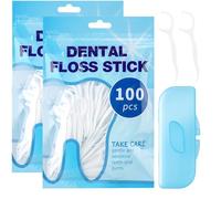 200 Piezas Seda Dental,Hilo Dental con Mango,Palillos de Dientes de Hilo Dental,Arcos Dentales,con Caja Portátil,para Limpieza de Dientes, Cuidado Bucal,Aliento Fresco