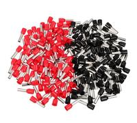 200 Piezas Terminales de Casquillo para Cable de 6,0 Mm² | Cabezal Tubular de 12mm, Negro y Rojo, para Paneles Eléctricos y Uso Marino