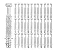 200 Piezas Tornillo de Leva para Muebles 40mm, Aleación de Zinc | Sistema Leva y Espiga, Acabado Moleteado, para Armarios y Estanterías, Montaje DIY
