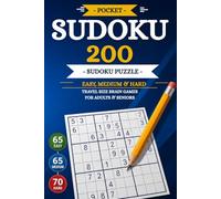 200 Pocket Sudoku Puzzles: Easy, Medium & Hard | Travel Size Brain Games for Adults & Seniors