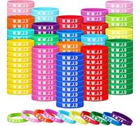200 pulseras WWJD religiosas de colores de lo que haría Jesús, pulsera de silicona cristiana WWJD para recaudación de fondos, niños, hombres, mujeres, eventos de iglesia, recuerdos de fiesta, Silicona