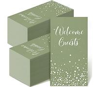 200 servilletas de bienvenida para invitados, toallas de mano desechables para baño, servilletas de boda, toallas elegantes para invitados, para tocador, vacaciones, aniversario, fiesta de cumpleaños, baby shower, toalla decorativa (verde)