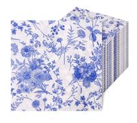 200 servilletas de boda, servilletas cuadradas de cóctel, 33 x 33 cm, servilletas de papel, servilletas de papel desechables para novios, baby shower, cumpleaños (azul)