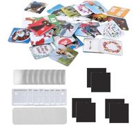 200 Sets 50mm/ 2 Inch Button Press Supplies Square Button Parts DIY Fridge Magnets Craft Set Including Magnet, Metal Cover, Plastic Back Cover, Pins, Transparent Film, Blank Paper